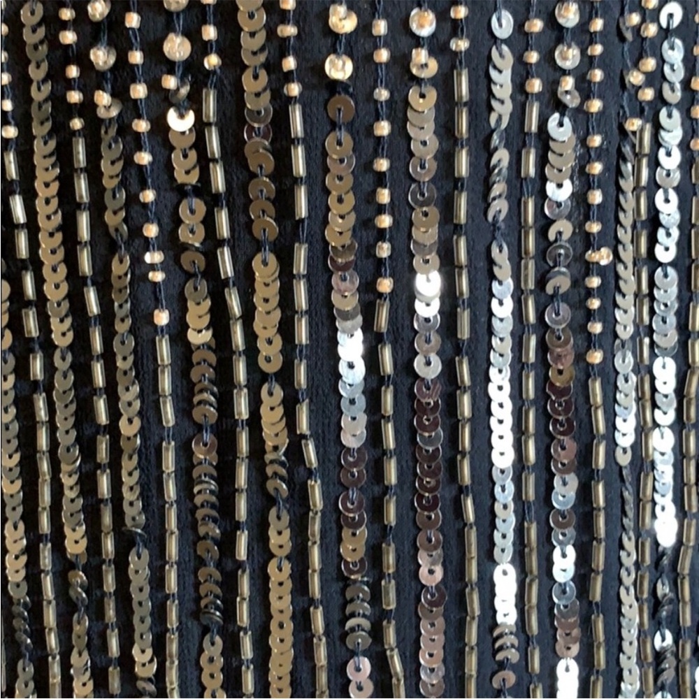 Haute Hippie Silk Sequin Beaded Dress M NWT Navy Blue Flapper Shift Cockail - Picture 7 of 15